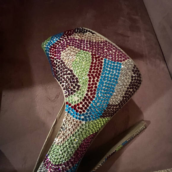 Steve Madden Dyvinal Camouflage Rhinestone Heels Sz 7 - Picture 6 of 12